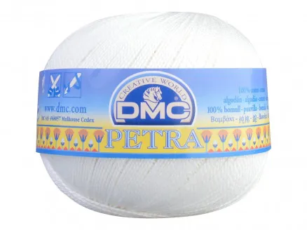 DMC Petra Nr. 8 Häkelgarn Unicolor 54460 Rohweiß