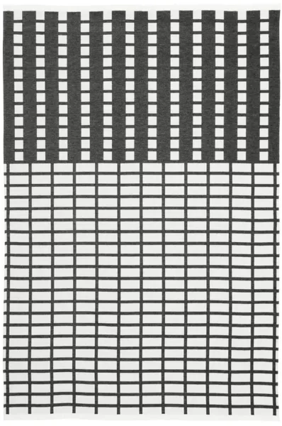 KRISTINA DAM STUDIO Contemporary Plaid - cremeweiß und schwarze Baumwolle (180x130)