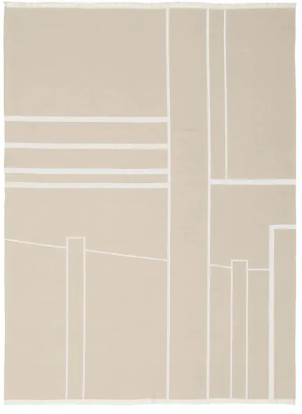 KRISTINA DAM STUDIO Architecture Plaid - Offwhite und Beige Baumwolle (180x130)